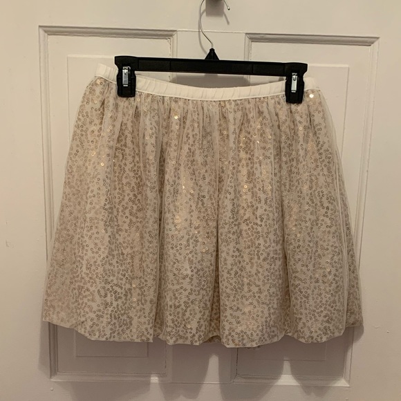 Cat & Jack Other - 🟢 Cream Tulle and Gold Sequined Skirt